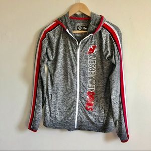 NJ DEVILS Official 4HER G-111 by Carl Banks Space Dye Full-Zip Hoodie Size S